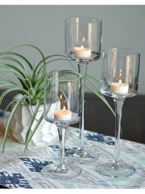 Household candlesticks set X 2 lot glass 6 pc wedding